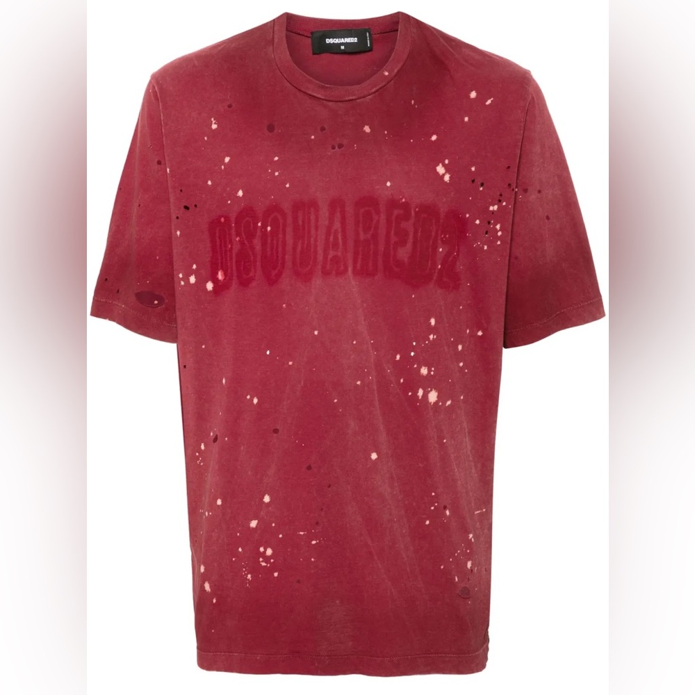 DSQUARED2 logo-print distressed T-shirt Size S NWT
